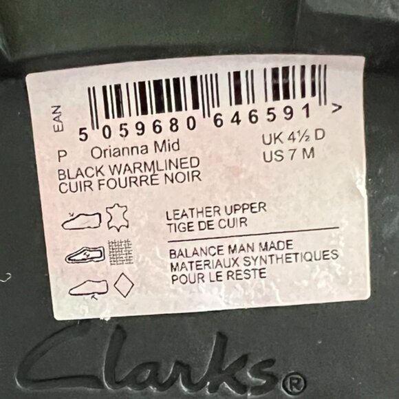 Clarks NEW Orianna Leather Boots in Black Size 7 - Picture 11 of 12